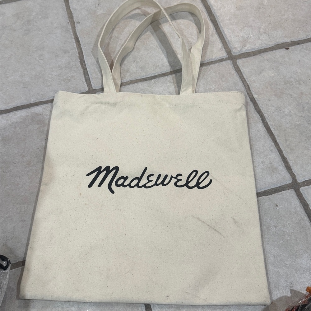 MADEWELL Cream Canvas Tote Reusable Shopping Bag BIEN FAIT Shopper